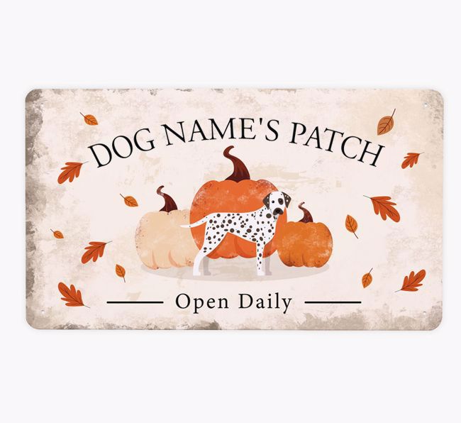 Pumpkin Patch: Personalised {breedFullName} Metal Sign